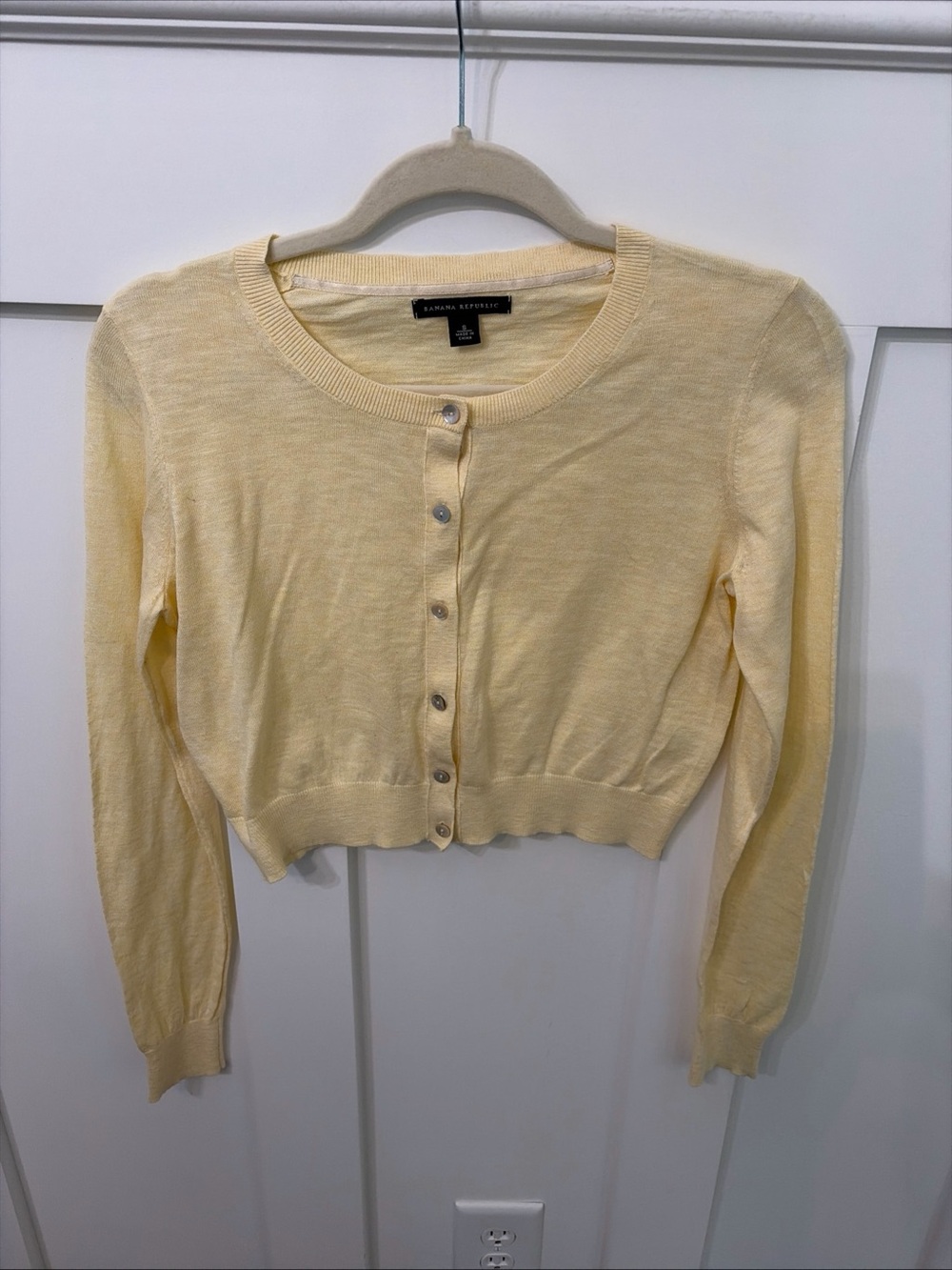 Banana Republic Pale Yellow Short Cardigan